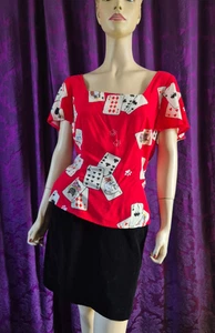 Collectif London - Francois Cat Playing Cards Croupier Top Size S / 10 BNWT - Picture 1 of 10