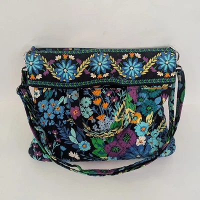 Vera Bradley "Midnight Blues" Quilted Tote Bag Crossbody Shoulder 14” X 15” - Image 1 of 4