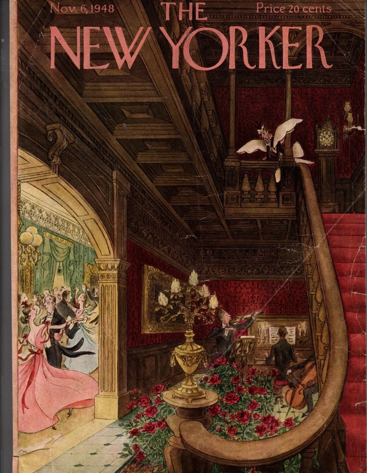 1948 New Yorker November 6 - Fay listens to the music- Petty Original cover only Foto 1 de 1