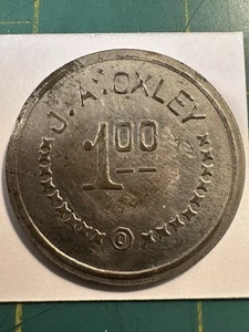 RARE - KENWOOD PARK, IOWA $1.00 J.A. OXLEY TRADE TOKEN - Picture 1 of 2