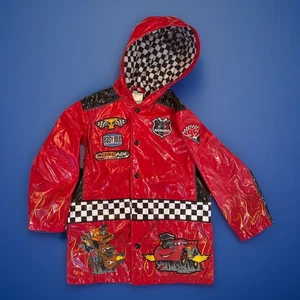 Disney Store Cars Lightning McQueen Mater Rain Jacket Coat Boys Sz 5/6 RARE EUC - Picture 1 of 9