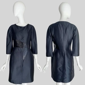 Cappotto giacca paillettes raso seta blu navy Christian Dior By John Galliano S/S 2007 - Foto 1 di 17