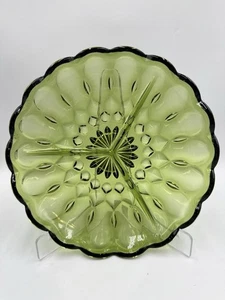 Indiana Glass Avocado Green Colony Park Lane Style Divided Serving Dish Tray NEW - Picture 1 of 11