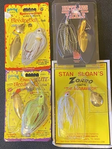 Lot of 4- 3/8 oz Spinnerbait- Strike King-Stan Sloan-Dirty jigs- Fishing Lures - Picture 1 of 2