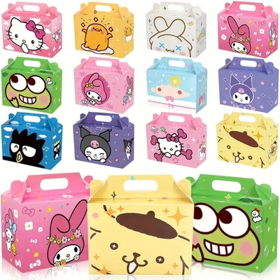 Cajas de regalo para fiestas de Sanrio - 12 piezas cajas de golosinas de dibujos animados para cumpleaños de niños Foto 1 de 4