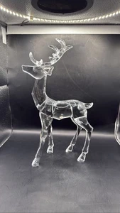 Clear Acrylic Reindeer Deer Christmas Figure Figurine Standing Decor - Picture 1 of 7