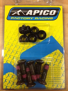 NEW APICO SPROCK SPROCKET BOLTS BOLT  NUTS  NUT SET OF 6  BLACK M8 X 30mm   - Picture 1 of 1