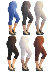 Umstand Hose Capri 3/4 Leggins Leggings Umstandsleggings blickdicht Baumwolle - Bild 1 von 8
