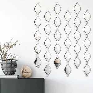 Acrylic Teardrop Mirror Wall Decor Decorative Mirror Narrow Wall Decor Boho Vint - Picture 1 of 12