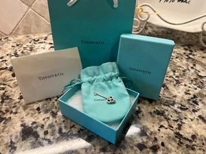 TIFFANY & Co. 18K White Gold Crown 1.5" Key Diamond Pendant - Picture 1 of 4