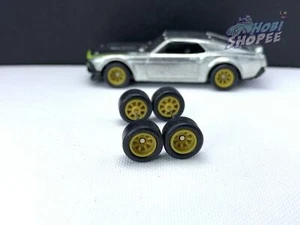 R337 Hot Wheels 1/64 Set Watanabe Yellow Matte 10mm Long, REAL RIDERS RUBBER - Picture 1 of 3