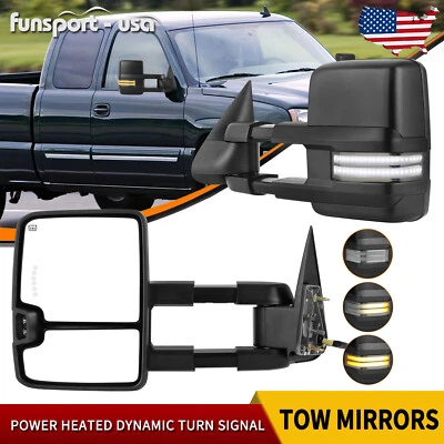 Power Heated Tow Mirrors for 03-06 Silverado Sierra 1500 2500HD Dynamic Signal - Image 1 of 4
