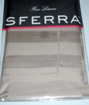 Sferra Presidio Rayas Trufa Boudoir Sham 2 PC. Satén de algodón Egipto 590TC nuevo Foto 1 de 4