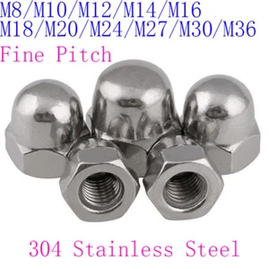 M8 M10 a M36 Fine Pitch Hexagon Cap Nuts Hex Acorn Nut 304 Acero inoxidable 1PCS - Imagen 1 de 3