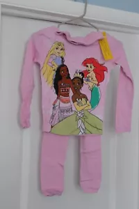 Girl sz10 NWT Tiana Ariel Rapunzel Snug Fit 2pc pajamas Long Sleeve by Disney - Picture 1 of 5