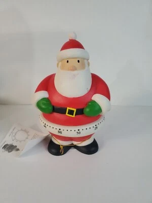 Vintage Hallmark Christmas Santa Claus Kitchen Cooking Timer Heavy Ceramic  - Image 1 of 4