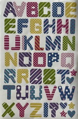 SPRING ALPHABET Stickers(44pc) •Upper-Case Letters•Word •Stripes•Polka-dots•Star - Image 1 of 4