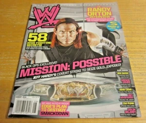 WWE agosto 2008 revista de lucha libre Jeff Hardy con póster de High Flyers - Imagen 1 de 4
