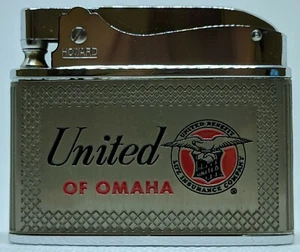 Flat Advertising Lighter United of Omaha Made In Japan - Picture 1 of 3