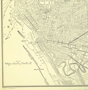 Vintage BUFFALO Map Antique City Original Buffalo Ny Street Map Wall Art Decor - Picture 1 of 8