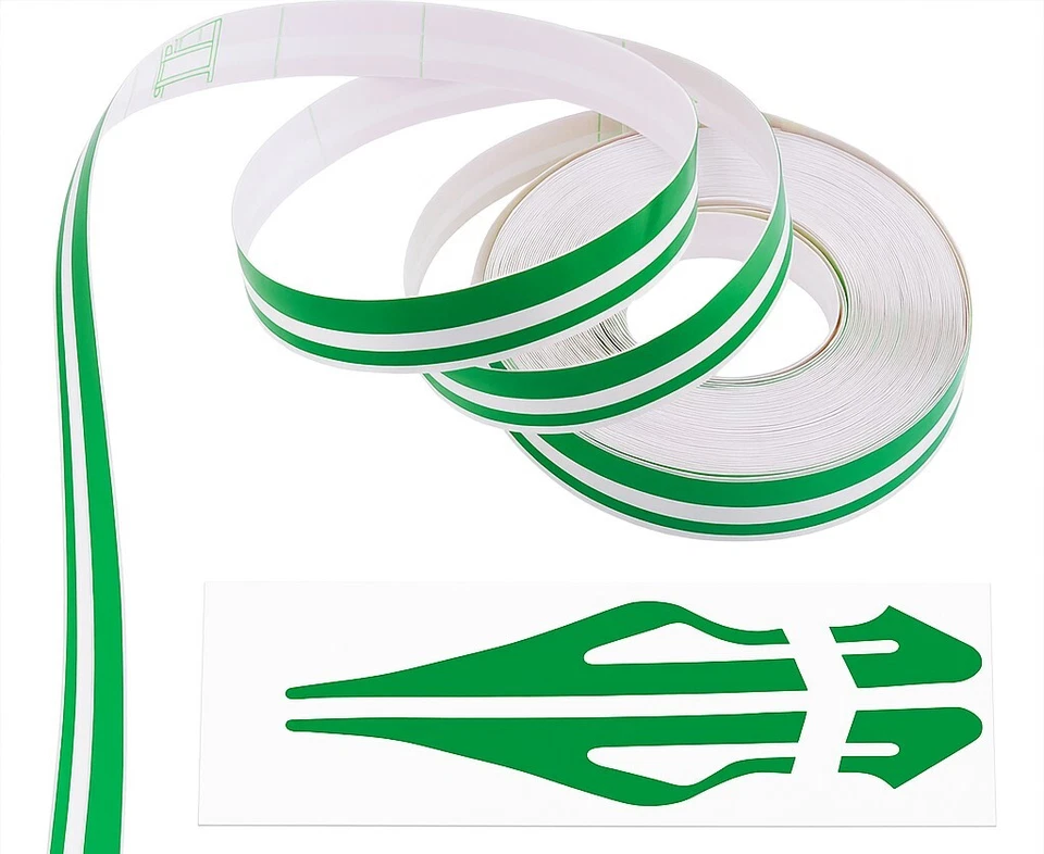 Doppel Zierstreifen Pin-Stripe GRÜN Auto universal 10m x 10mm incl Anfang + Ende - Bild 1 von 1