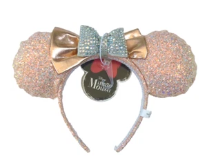Diadema Disney Orejas de Minnie Mouse Oro Rosa Claro Plata Arco Lentejuelas NUEVO - Imagen 1 de 3