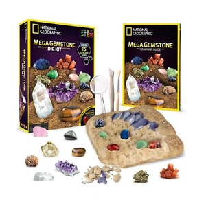 NATIONAL GEOGRAPHIC Mega Gemstone Dig Kit 1.52 Pounds Quartz Obsidian Aventurine - Picture 1 of 6