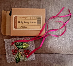 #24052 LONGABERGER Holly Berry WEIHNACHTEN Krawatte ~ an, sehr schick, neuwertig in OVP, 2011 - Bild 1 von 2