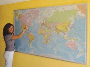PANNELLO MAGNETICO CARTOGRAFICO GEOGRAFICA MURALE MONDO 95x61cm BELLETTI cartina - Picture 1 of 1