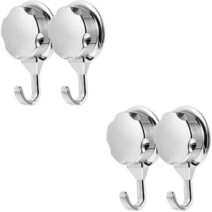 Set of 2 Heavy Duty Suction Cups Removable Wall Hooks Bathroom Shower - Picture 1 of 12