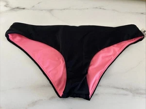 Victoria's Secret LOVE PINK S Black Bikini Bottom Swim Suit Lined New With Tag - Picture 1 of 7