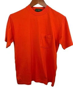 J.Crew Vintage T-Shirt Oarsman Mens XS Orange Crewneck Pocket Preppy - Picture 1 of 8