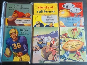 1949 - 1952 California CAL Bears NCAA Football Program Lot Of 9 vs UCLA Stanford - Bild 1 von 14