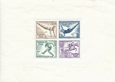 Stamp Germany Mi 624-7 Sheet 1936 WWII 3rd Reich Olympic Games Berlin 1936 MH - Image 1 of 2