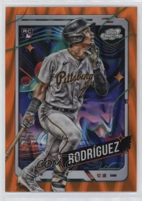 2024 Topps Cosmic Chrome Orange Galactic Refractor /25 Endy Rodriguez Rookie RC - Image 1 of 2