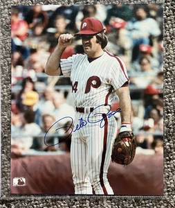 Pete Rose signiertes 8x10 Foto. Phillies Reds Expos HOF - Bild 1 von 1