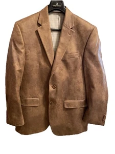Lauren Ralph Lauren Faux-Suede Tan Sport Coat Blazer Jacket Classic Men's 40R - Picture 1 of 8