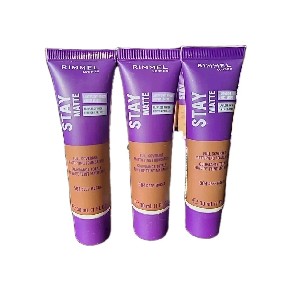 3 Rimmel Stay 哑光液体慕斯粉底 #504 深 MOCHA  — 第 1/1 张图片