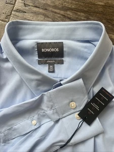 Bonobos Shirt Mens 3XLT Long Blue NWT Standard Fit Performance Long Sleeve - Picture 1 of 8