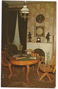 GALENA ILLINOIS Interior Library General U.S. GRANT HOME Oak POSTCARD IL - Picture 1 of 2