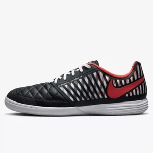 Mens 6.5 / Women’s 8 Nike Lunar Gato II 2 IC Indoor Soccer Shoes Black Red - Picture 1 of 11