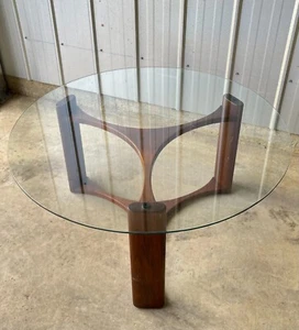 Retro Midcentury Rondo Coffee Table Teak & Glass - Picture 1 of 23