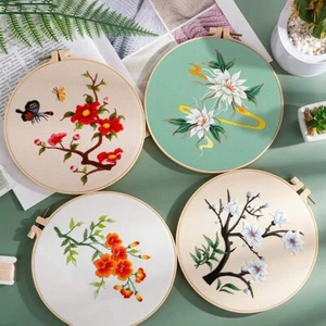 Unfertiges Stickset EthnoStil Blume Nähgarn Werkzeug Set Material Tasche - Bild 1 von 16