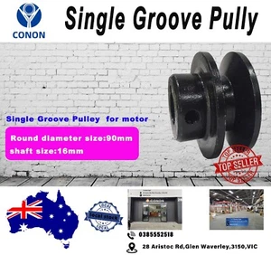Single groove Pulley 90mm shaft size 5/8" 16mm bore Cast Iron screws V Section A - Picture 1 of 4