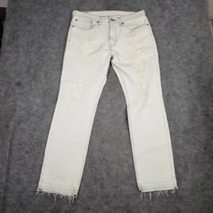 Levis 511 Jeans Mens 34x30 Denim Pants Bleached Acid Wash Distressesd - Picture 1 of 11
