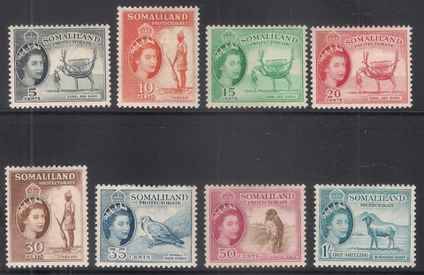 Somaliland Protectorate 1953 sg137-144 Part Set To 1/- 1s Mint Hinged MH A937 Cover