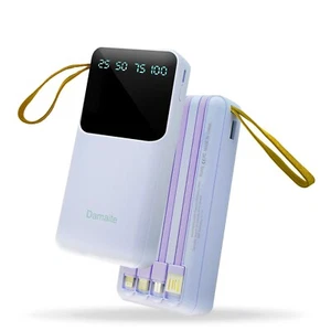 Portable Power Bank 10000mAh External Battery Backup with 4 Built in Cables - Picture 1 of 25