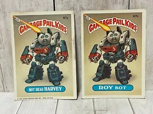 1986 Garbage Pail Kids #87a Hot Head Harvey & #87b Roy Bot - Picture 1 of 2