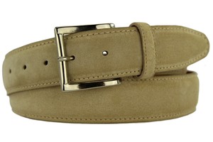 Italienischer Wildledergürtel Herren Damen  Suede Beige