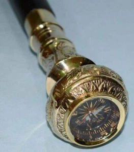 Bastón de madera de latón con mango victoriano antiguo vintage regalo de diseñador - Imagen 1 de 5